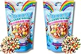 Freezy Freeze Dried Sweets Bundle, Rainbow Mix (Pack of 2) Colourful Blend of Rainbow Bites, Sweet Candy, Skittles, Sour American Crunchy Flavourful Sweet Candy Bag,120 gms each