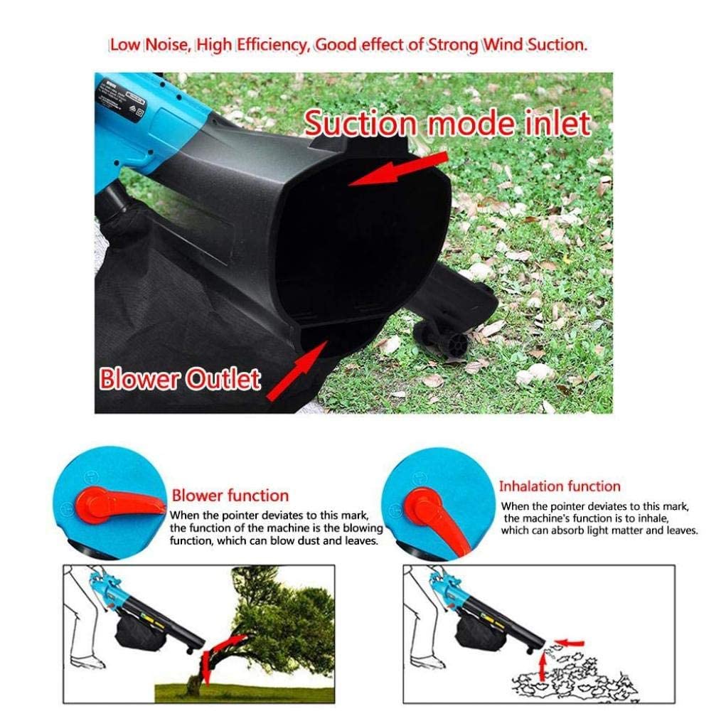 Soplador de Hojas eléctrico para jardín con Bolsa recolectora