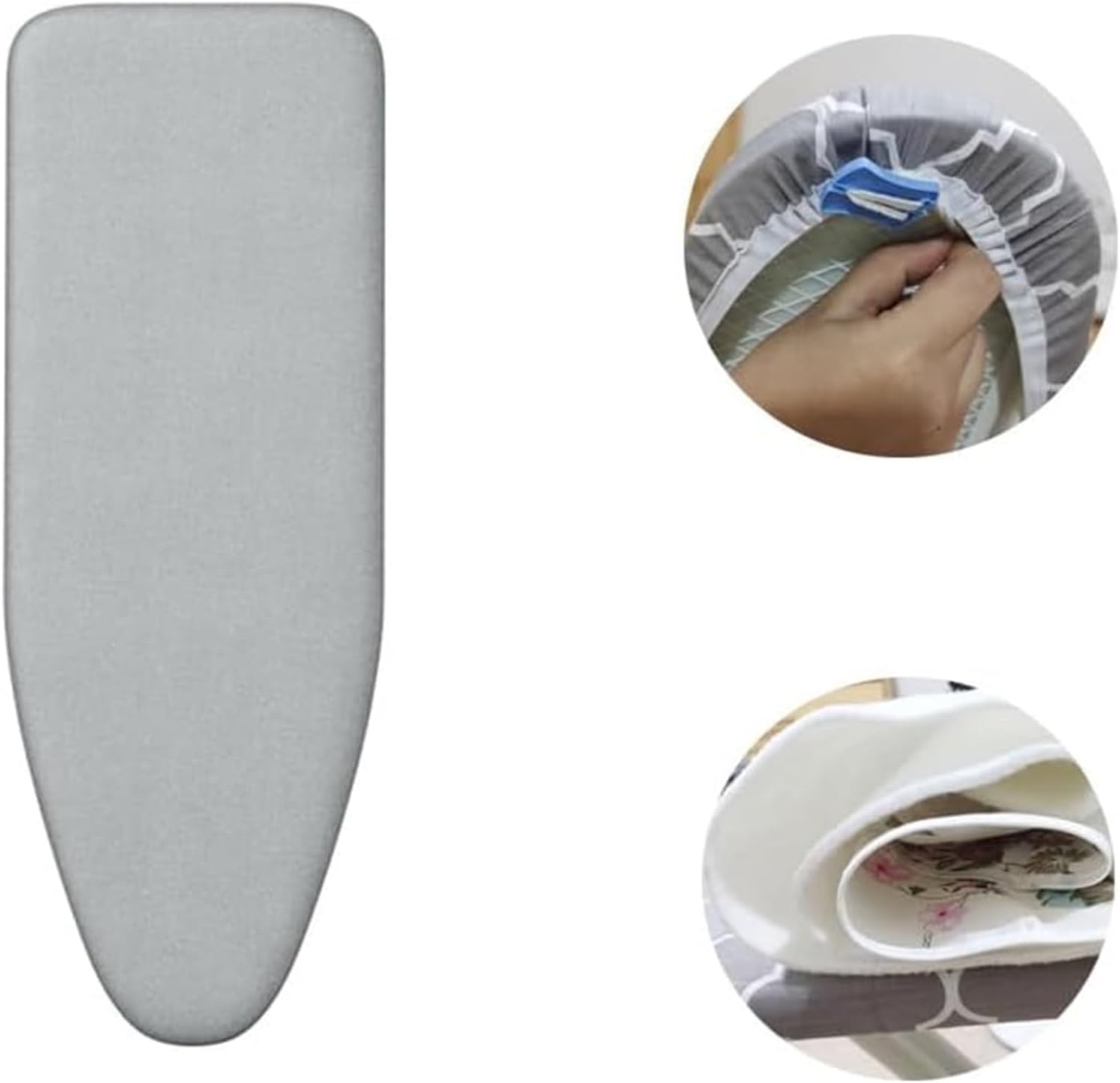 Ironing board cover, Heavy Duty Thick Padding, Full Size Resist Scorching Drawstring Tightening(Gray,36x12inch)