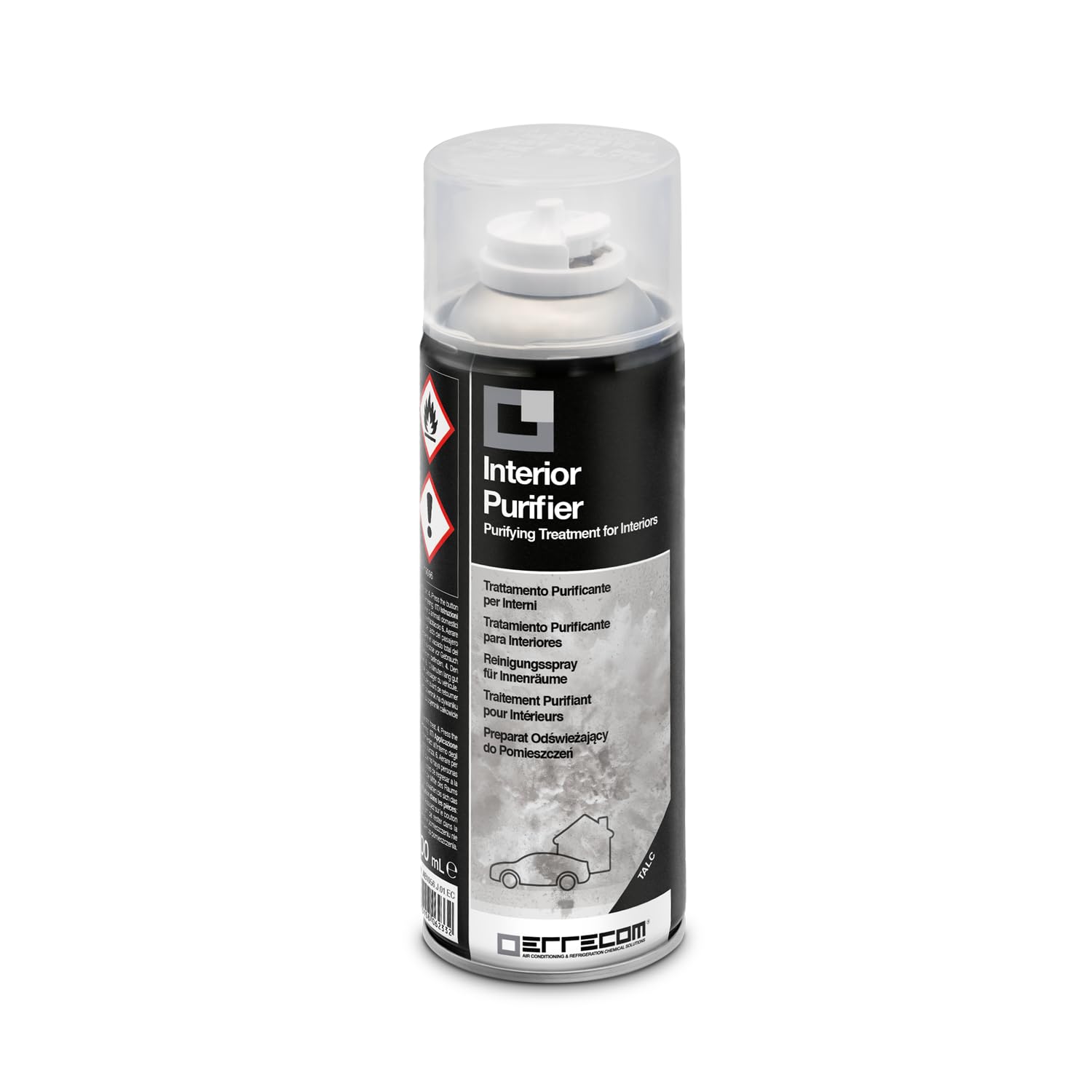 Errecom Interior Purifier, Car Air Conditioner & Cabin Purifying Spray | Neutralises Bad Odours and Contaminants | One-Shot Fast-Acting Formula | Long-Lasting Fresh Air | 200 ml Talc Scent