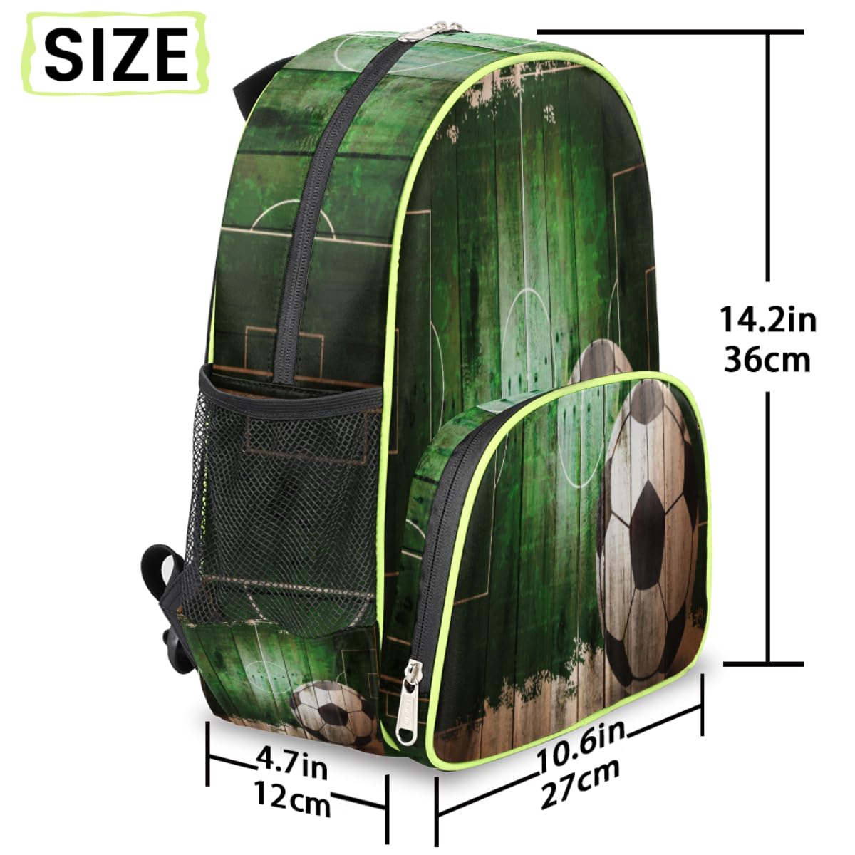 TropicalLife Drewniany plecak piłkarski dla dzieci dziewcząt chłopców piłka nożna uroczy mały maluch plecak torba na książki szkoła podróż codzienny plecak, Kolor, 11.7 L