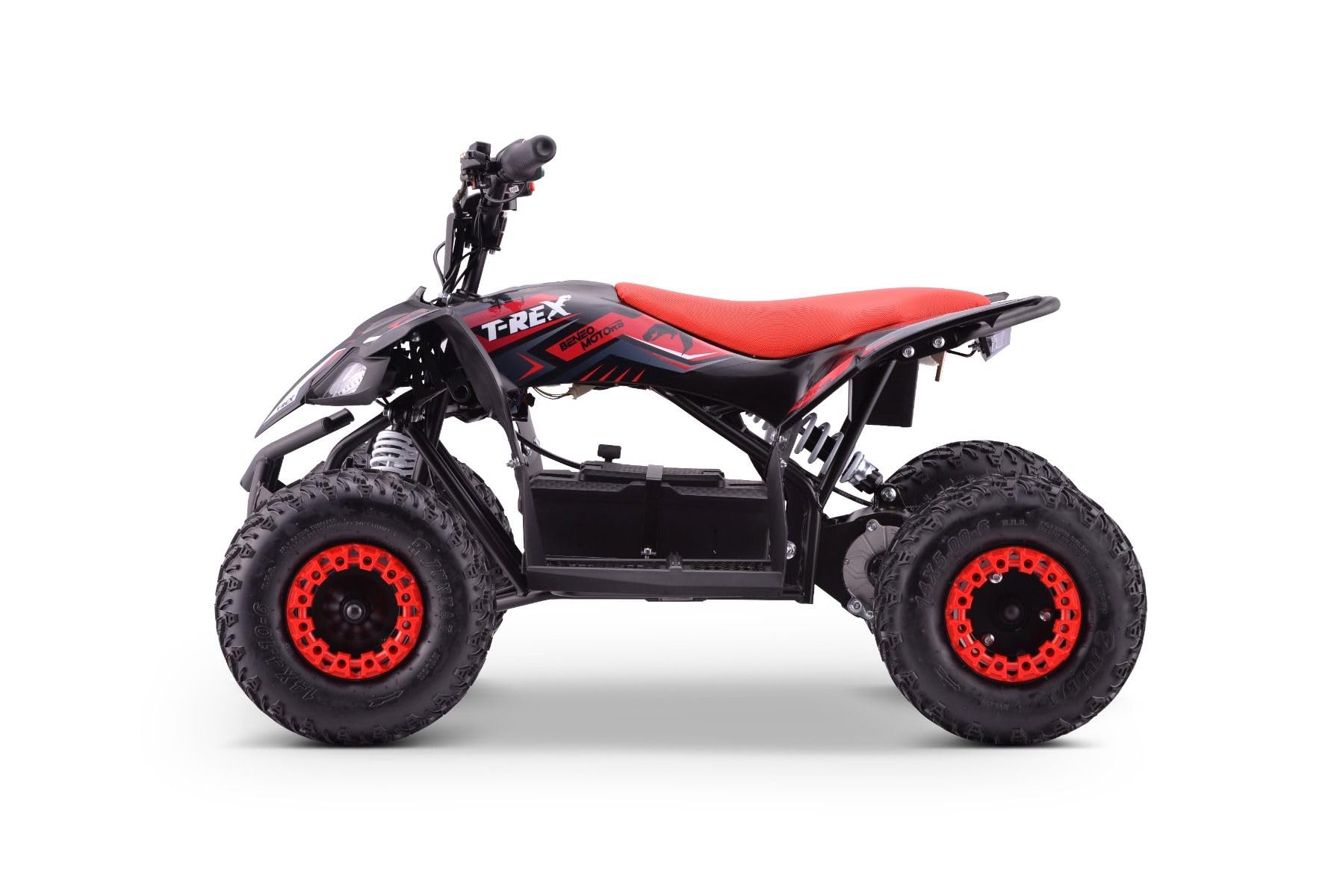 ATV électrique Quad pour Enfants T-Rex Rouge - 1300W, Batterie 48V (4 x 12V 12Ah), à partir de 6 Ans