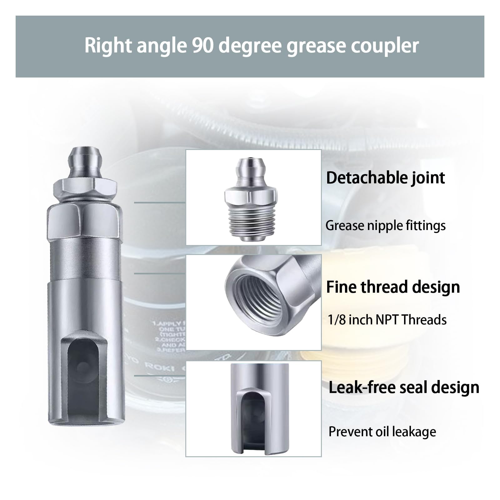 Thread Storage Grease 90 Degree Slotted Grease Adapter Suvnie 90 Degree - 6000 PSI Slotted ...