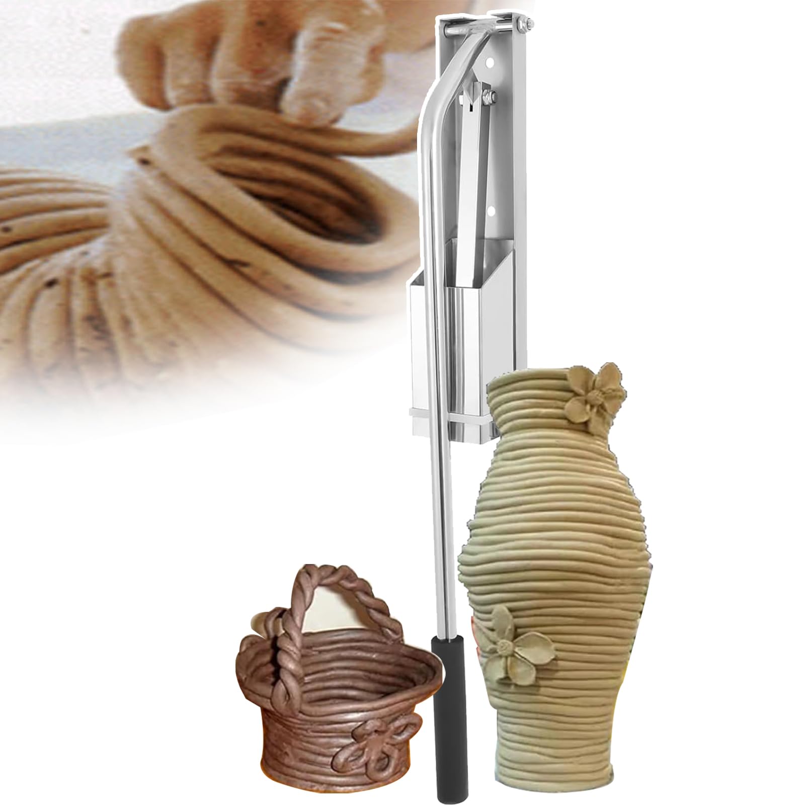 Extrudeuse à argile murale inox argentée durable pour l'art céramique