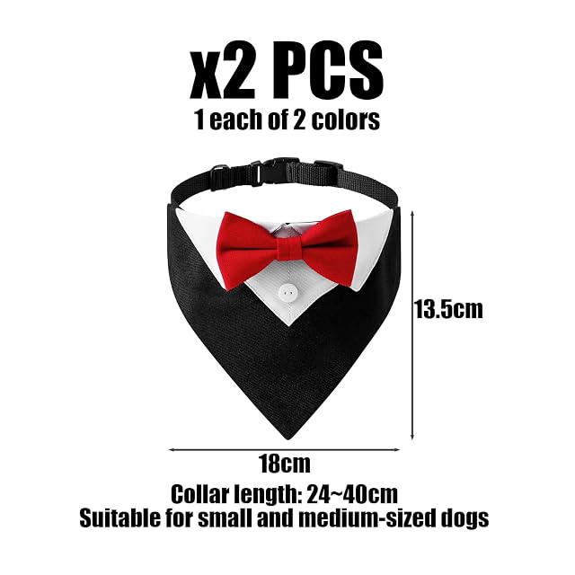 Foto 2 de 6 de 2 Pajaritas Para Mascotas, Bufandas Para Perros, Bufandas De Esmoquin Formales