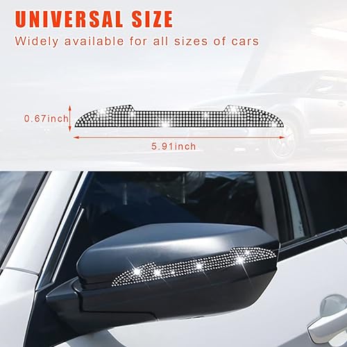 Miniatura 2 de Ziciner Protector de manija de puerta de automóvil con diamantes de imitación antiarañazos, adhesivos para manijas de puerta de automóvil,