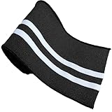 puños punto acanalado Tela de punto a rayas DTY, accesorios tela DIY, puños cuello, dibujo inferior del dobladillo, diseño moda texturizado, verano para Reparación(Black)