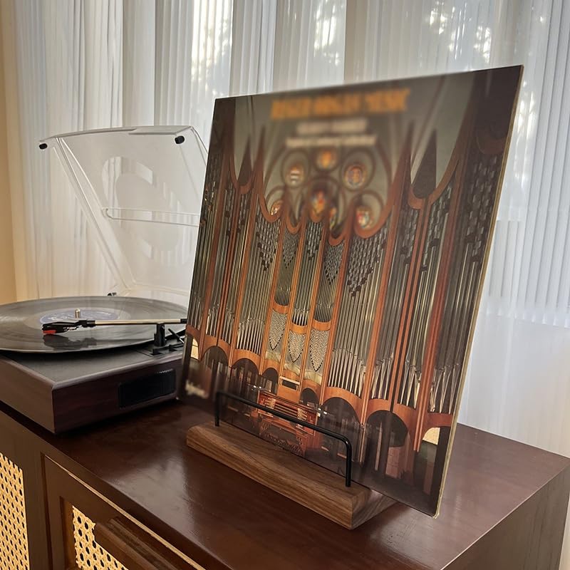 Conservazione dei dischi in vinile Portadischi in vinile, portadischi in vinile in legno massello, supporto in vinile for display di dischi, semplice espositore portatile for album Registrare la cassa