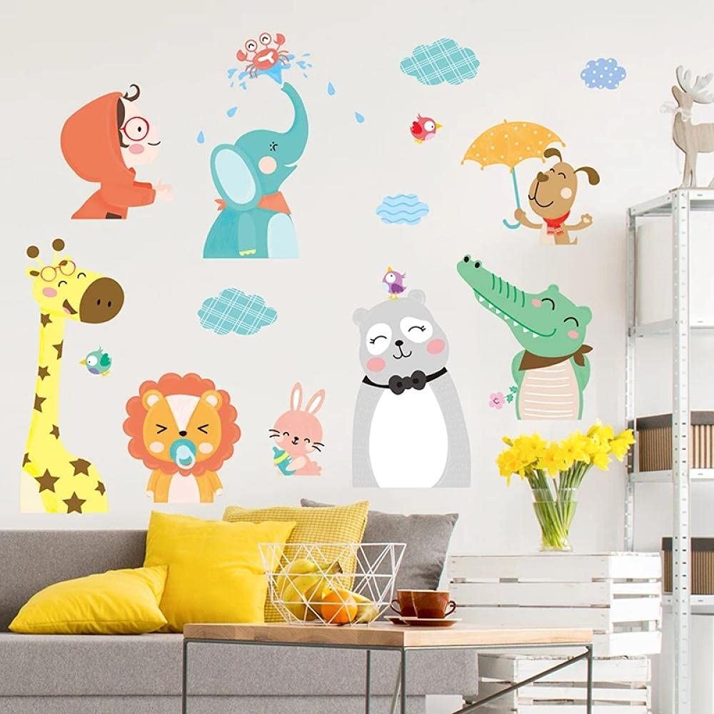 Adesivi murali Animali dei Cartoni Animati Ornamenti Fai da Te Stickers murali per camerette Camerette per Bambini Decorazioni per la casa della Scuola Materna