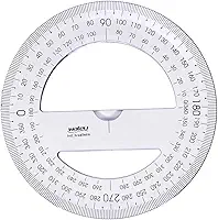 Transferidor 360° x 10 unidades, Waleu 10290002, Cristal