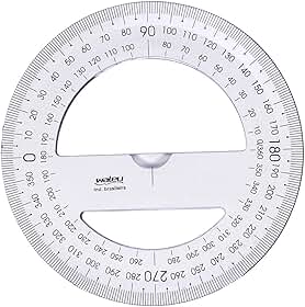 Transferidor 360° x 10 unidades, Waleu 10290002, Cristal