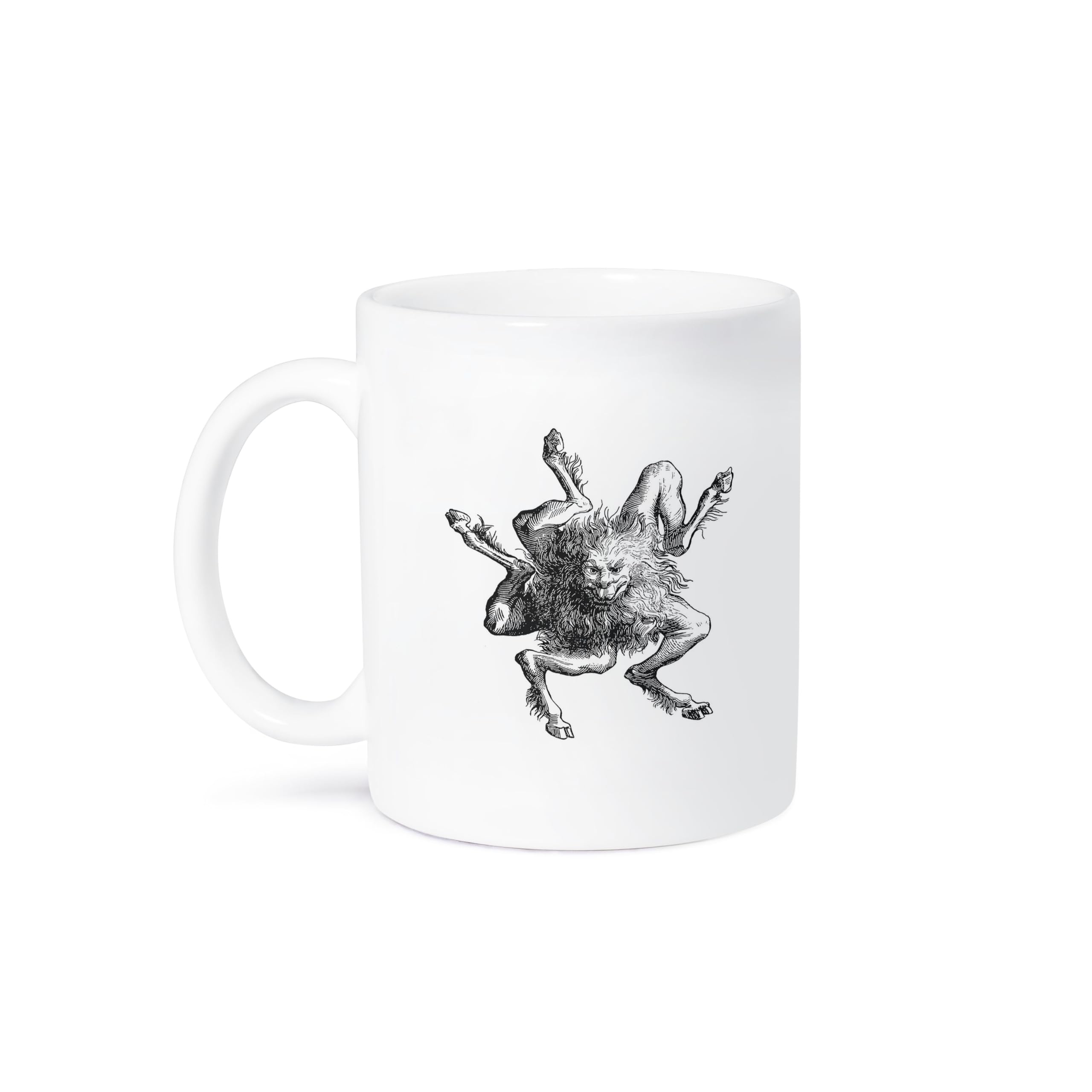 3dRoseCoffee Mug, Size - 11oz - Demonic Teacher Of Philosophy Logic And Herbalism Cut Out Classic Illustration - Demonic Creature - funny coffee cup gift