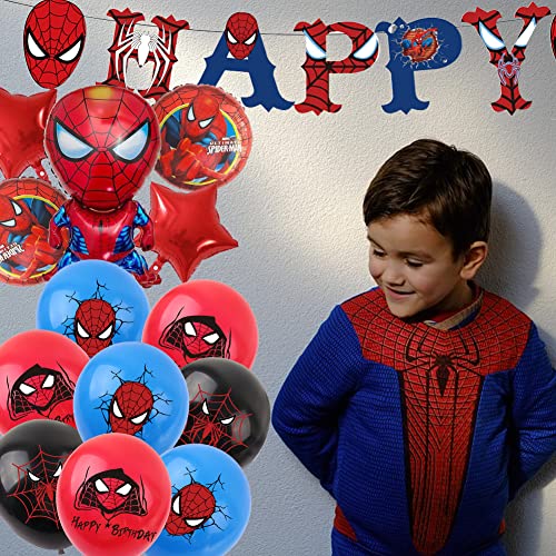 59Pcs Spider Hero Decorations For Birthday Party, Birthday Decorations With Spider Hero Balloons, Banner, Invitation Card,Cake Topper And Spider Garland For Spide Hero Party(Multicolor)(Multicolor) #TOP5