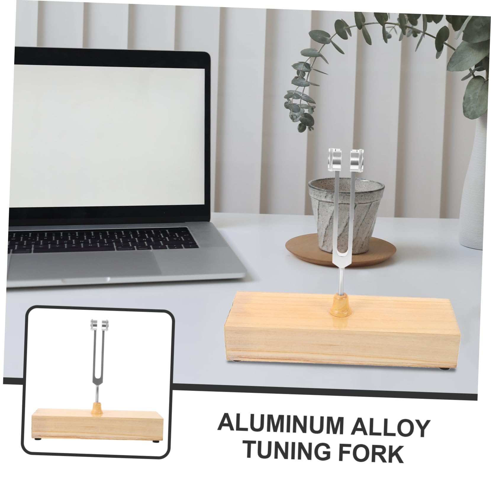 GALPADA 1Set Meditation Tuning Fork with Wooden Voice Box and Mallet Portable Tuning Fork for Relaxation Focus and Stress Reduction for Sound Therapy and Meditation