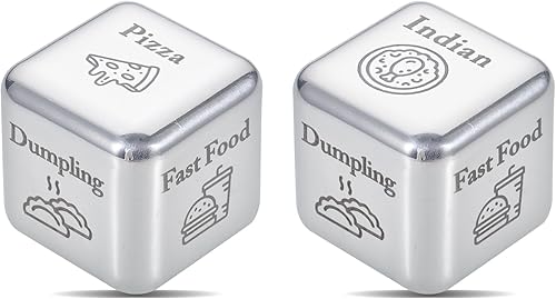 2 dados de decisión de alimentos, regalos divertidos para novio, novia, aniversario para él, ella, regalos de cumpleaños, día de San Valentín, para