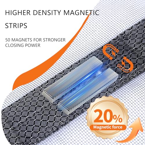 Magnetic Screen Door 38'' x 83'', Heavy Duty Fiberglass Screen Mesh for Summer Use ,Hands-Free, Pet & Kid Friendly for Patio Sliding & Front Doors (Gray Summer Screen, Fit Door Size 36''x82'') - image 3