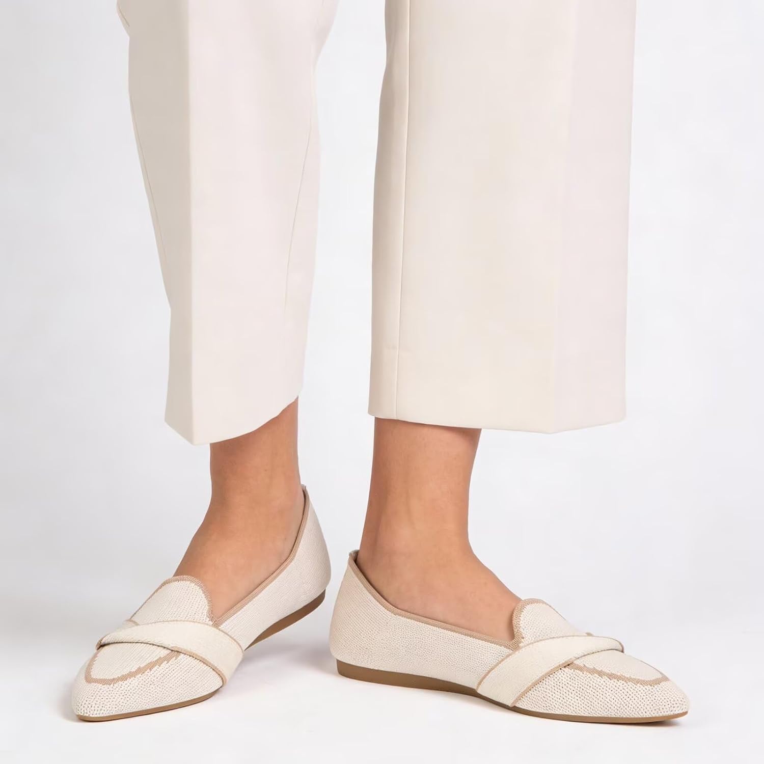 BEJINASH Womens Loafer Flat Shoes Pointed Toe Ballet Flats Mesh Breathable Dressy Casual Slip On Ballerina Walking Shoe for Daily - Image 4