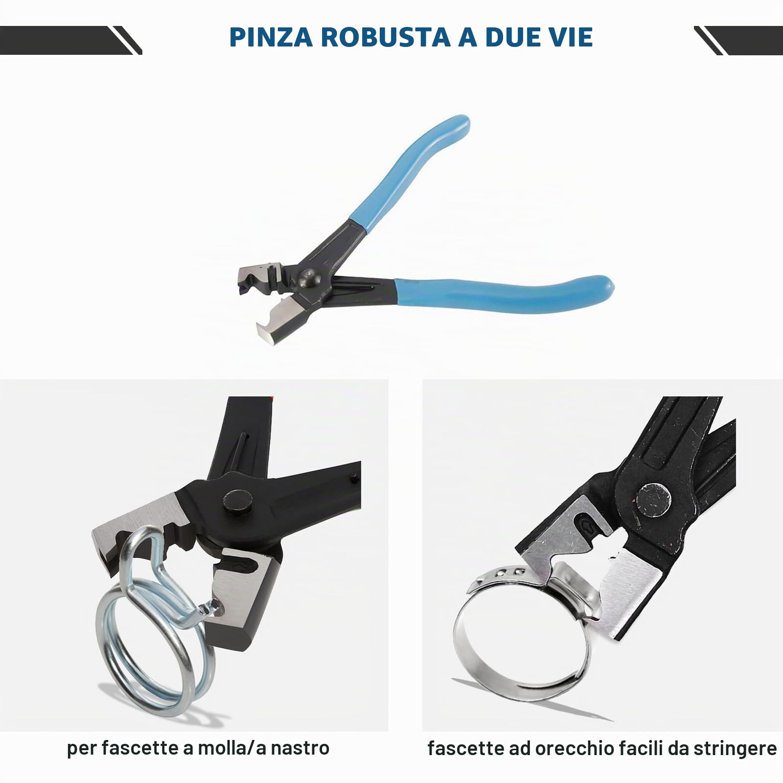 FreeTec Kit Pinze Fascette Stringitubo, 9 pezzi Pinze Fascette Auto, Flessibile Pinze Stringitubo a Molla, Pinza Clic Pinza Morsetti Tubi per Smonta Fascette di Tubi Radiatore Olio Carburante