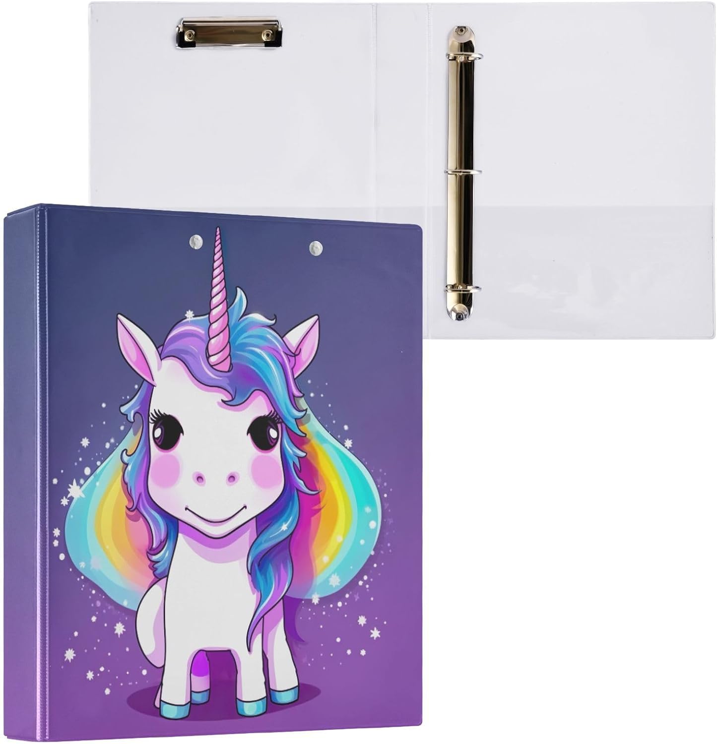 Cute Horse Versatile Binders 1.5-Inch 3 Ring Binder with Clipboard, Office/Home Ready, Round Ring, Holds 200 Sheets, 1-Pack