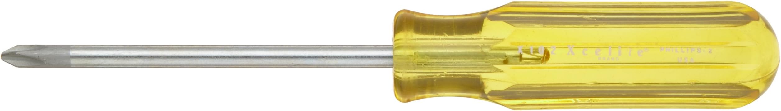 Xcelite SX101 Chrome Vanadium Steel Phillips Round Blade Stubby Screwdriver, PH 1 Head, 1-7/16" Blade Length, 3-7/16" Overall Length