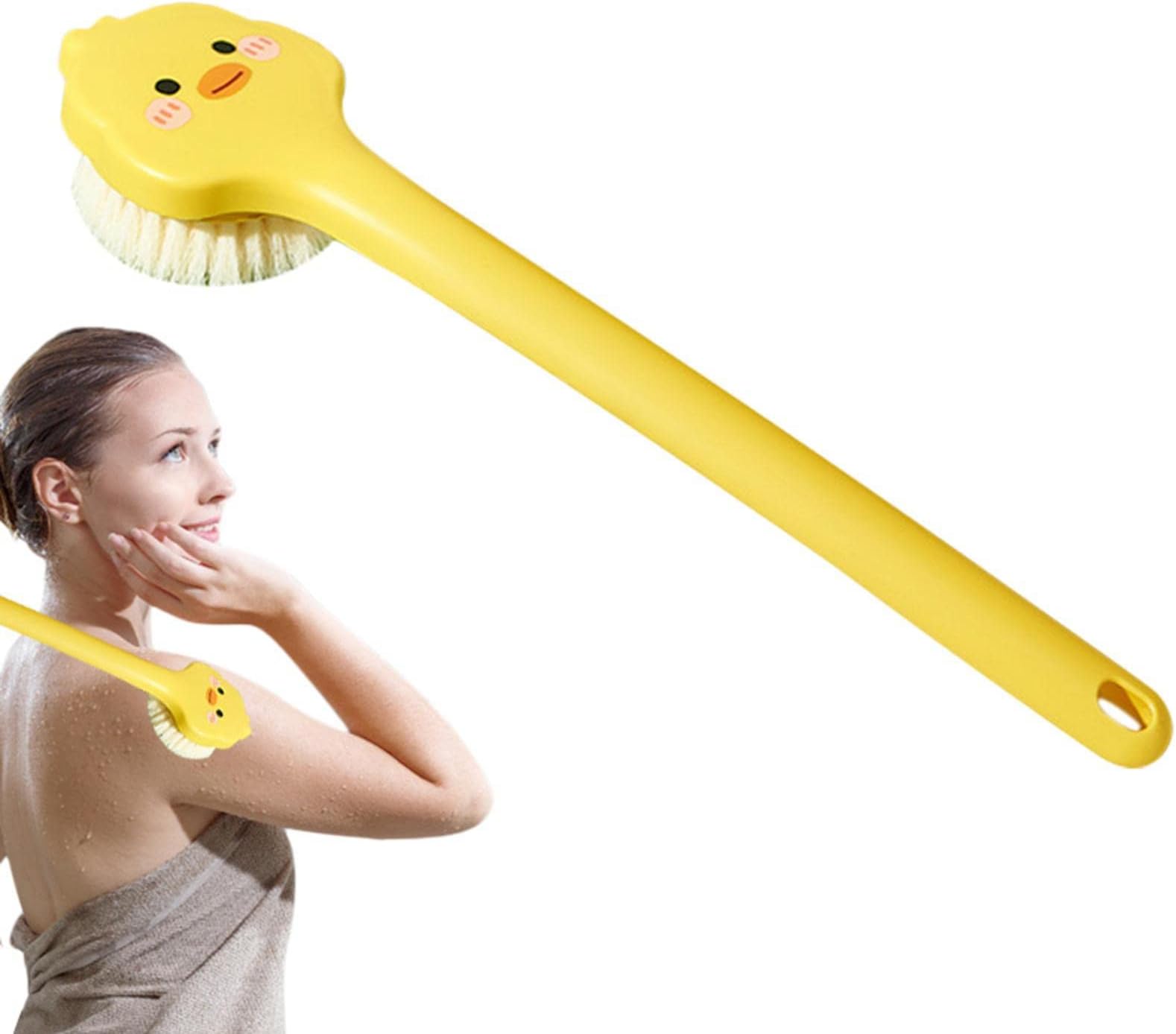 Back Brush Long Handle For Shower | Little Yellow Duck Back Scrubber | Shower Brush With Long Handle Back Brush Back Scrubber For Wet Or Dry Brushing, Shower Brush, Back Brush For Men & Women