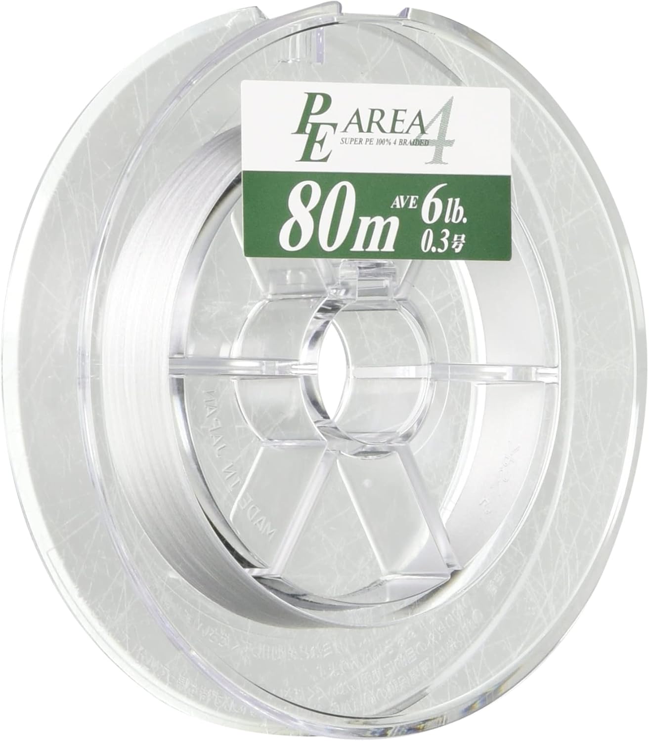 YAMATOYO PE Line, PE Area 4, 276.4 ft (80 m), No. 0.3, 6 lbs, 4 Rolls, White