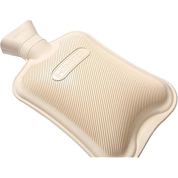 HomeTop Premium Classic Rubber Hot Water Bottle, Great for Pain Relief, Hot and Cold Therapy (2 Liters, Cream White)