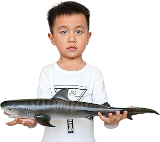 SmilerSmile Simulated Ocean Big Animal,One pc 15Inch Soft Filled Rubber Sea Educational Toys (Tiger Shark)