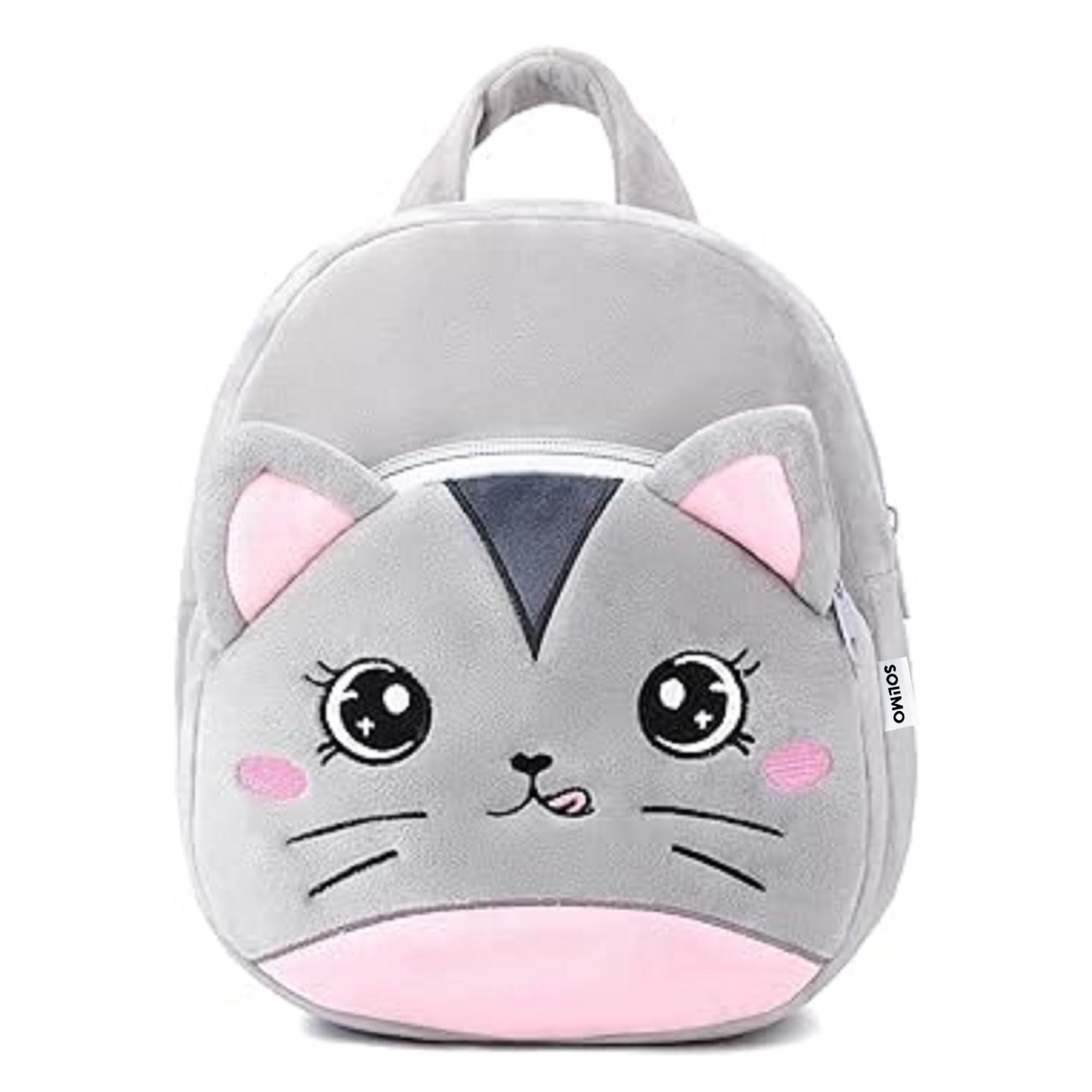 School Bag for Kids Boys and Girls, 14 Inch Small Backpack for Kid, 2-6 Year Old, Toddler, Unisex, Picnic, Casual, Travel, Birthday,Gift For Kids (Cat Grey Pink)-image-21