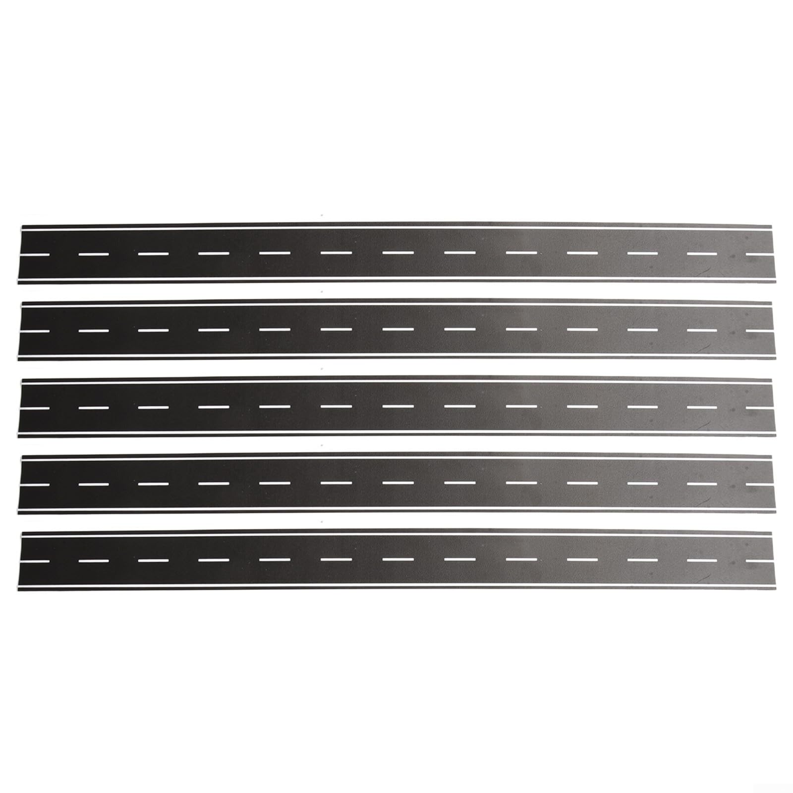 N Scale Road Strips 40mm x 500mm, 5-Pack Black Self-Adhesive Model Railway Roads for N Gauge Layout Scenery, Flexible and Trimable Trackside Accessories