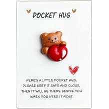Pocket Hug Gift, Little Pocket Teddy Bear Hug Gift, Cute Bear Pockets Hugs Decoration Gifts, Encourage Gifts, Pockets Keepsake for Friends Lovers Birthday Valentines Wedding Lovers Kids white,bear