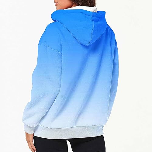 Miniatura 3 de Chaqueta de teñido anudado degradado para mujer, con cremallera, talla grande, Y2K, sudaderas con capucha para otoño, manga larga, gruesa y cálida,