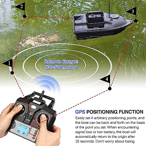 Foto von LINTAIZUO Intelligentes Futterboot Köderboot, Köderboot Futterboot mit GPS Angeln Köder Boot,Angelköderboot mit Echolot, Lichtern Nachtangeln Karpfenangeln Angler Geschenke,5200mAh