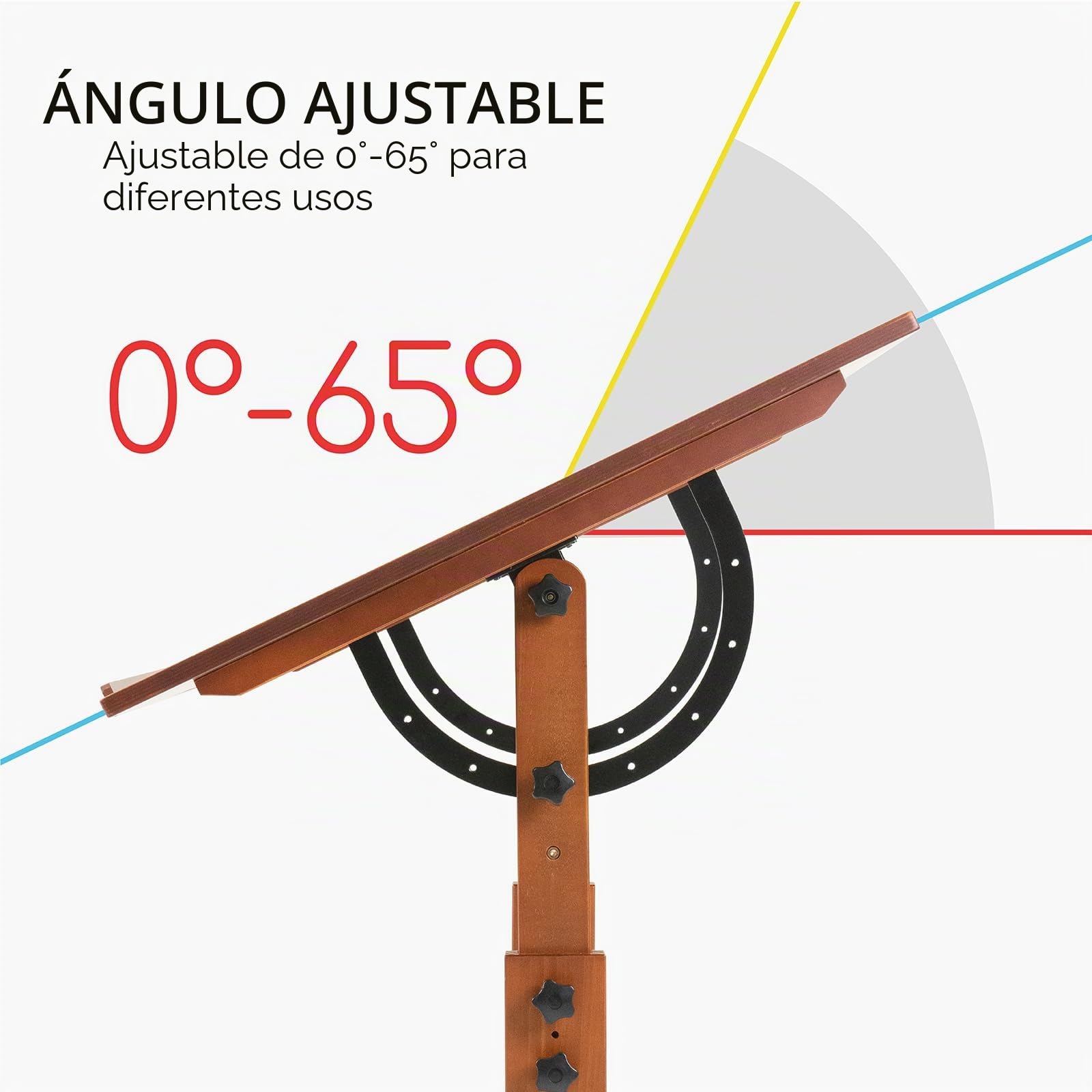 MEEDEN Mesa de Dibujo de Madera Extra Grande: Mesa de Pintura Ajustable en Altura de 106 cm x 76 cm - Escritorio de Dibujo para Artistas - Mesa Inclinable para Arte, Manualidades, Lectura y Escritura