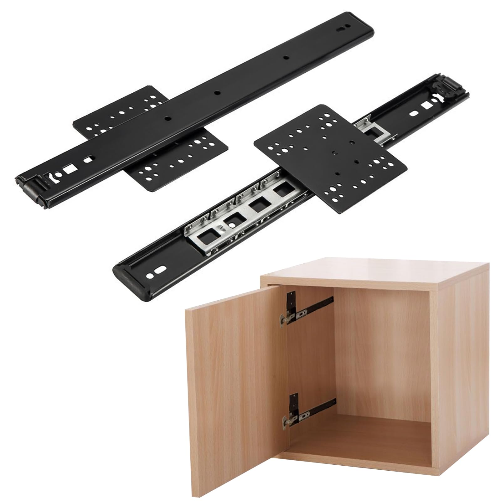 Binari estraibili nascosti per ante dell'armadio, 2 binari da 30 a 70 cm, per ante dell'armadio, guida a sfera, montaggio laterale, tasche per porte scorrevoli, per armadio e guardaroba (55 cm)