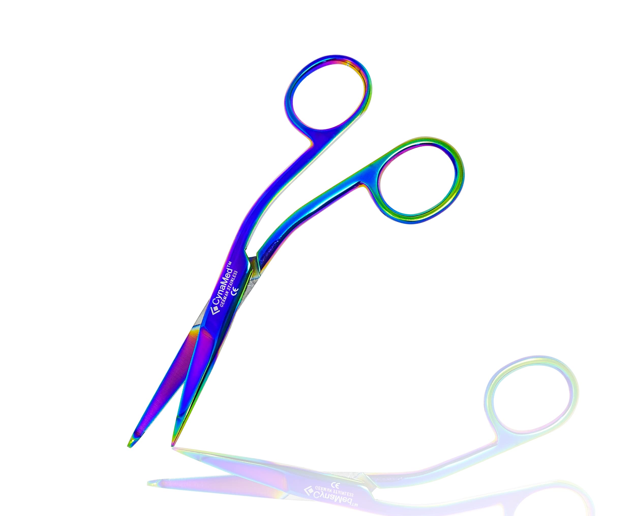 Cynamed Knowles Bandage Scissors with Multicolor/Rainbow Titanium Coating - Perfect for EMT, Paramedics, First Aid Responders, Doctors, Nurses,