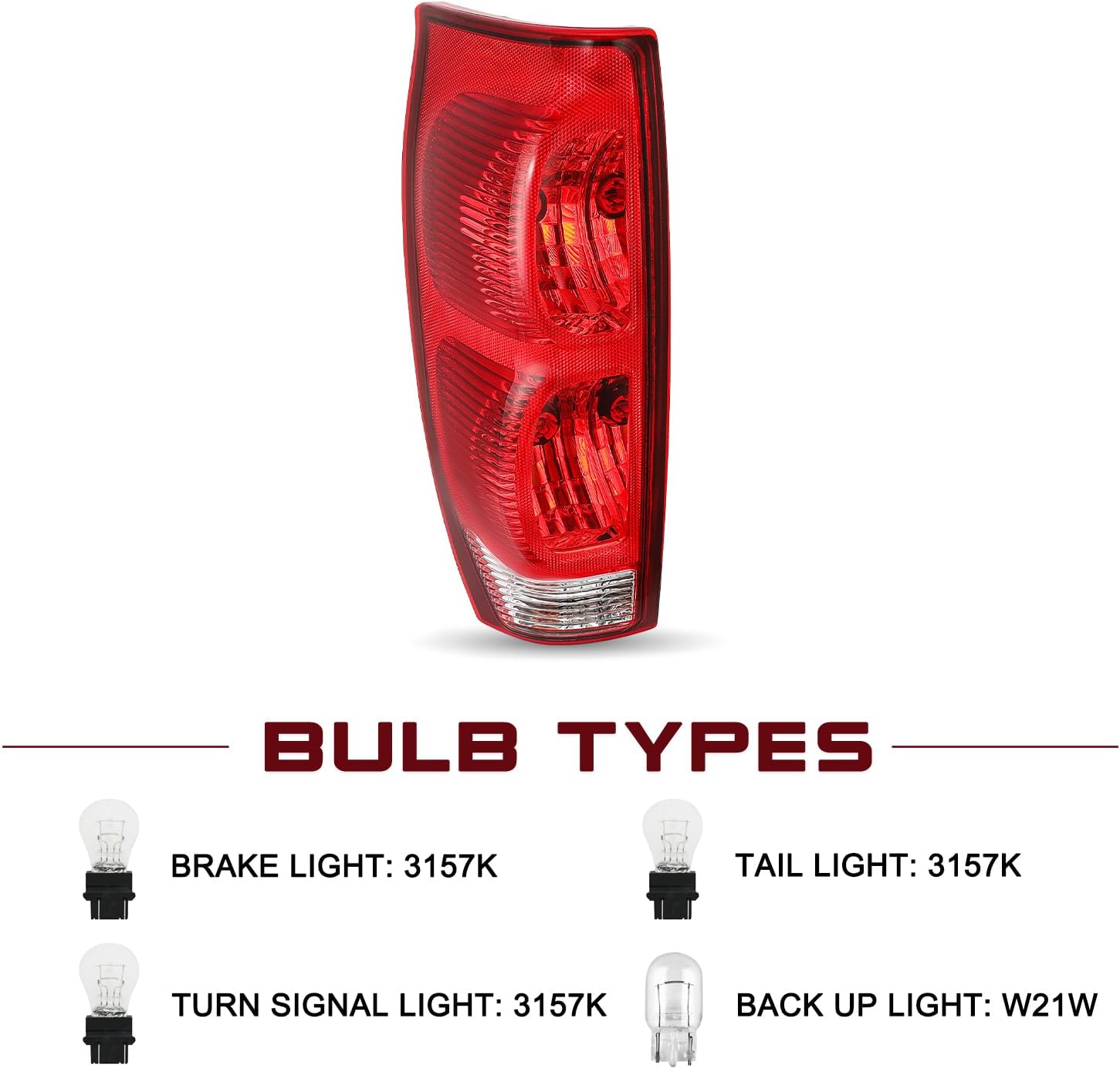 JSBOYAT Tail Light Assembly Replacement for 2002-2006 Chevy Avalanche 1500 2500 Rear Brake Taillight Taillamp Left Driver and Right Passenge Side
