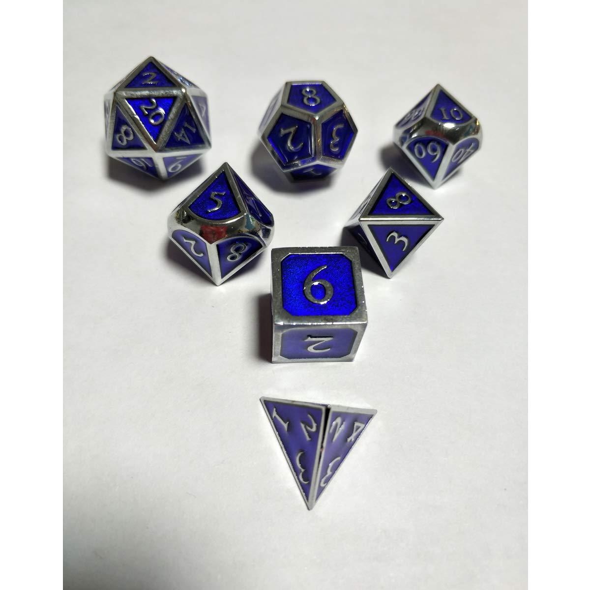 7 Piezas En Relieve Heavy Metal Polyhedral Dice Dnd Rpg Mtg Juego De Rol Con Bolsa De Almacenamiento - # 14