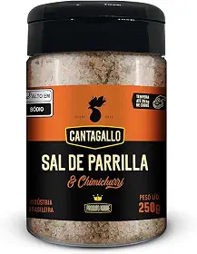 Sal de Parrilla e Chimichurri CantaGallo 250g - Tempero Argentino para Carne Churrasco
