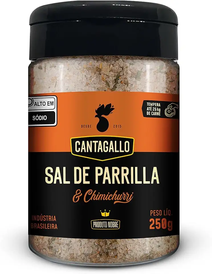 Sal de Parrilla e Chimichurri CantaGallo 250g - Tempero Argentino para Carne Churrasco