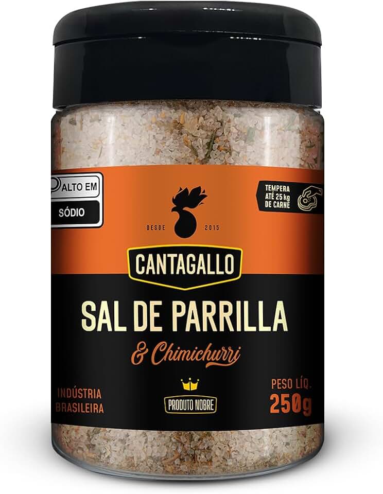 Sal de Parrilla e Chimichurri CantaGallo 250g - Tempero Argentino para Carne Churrasco