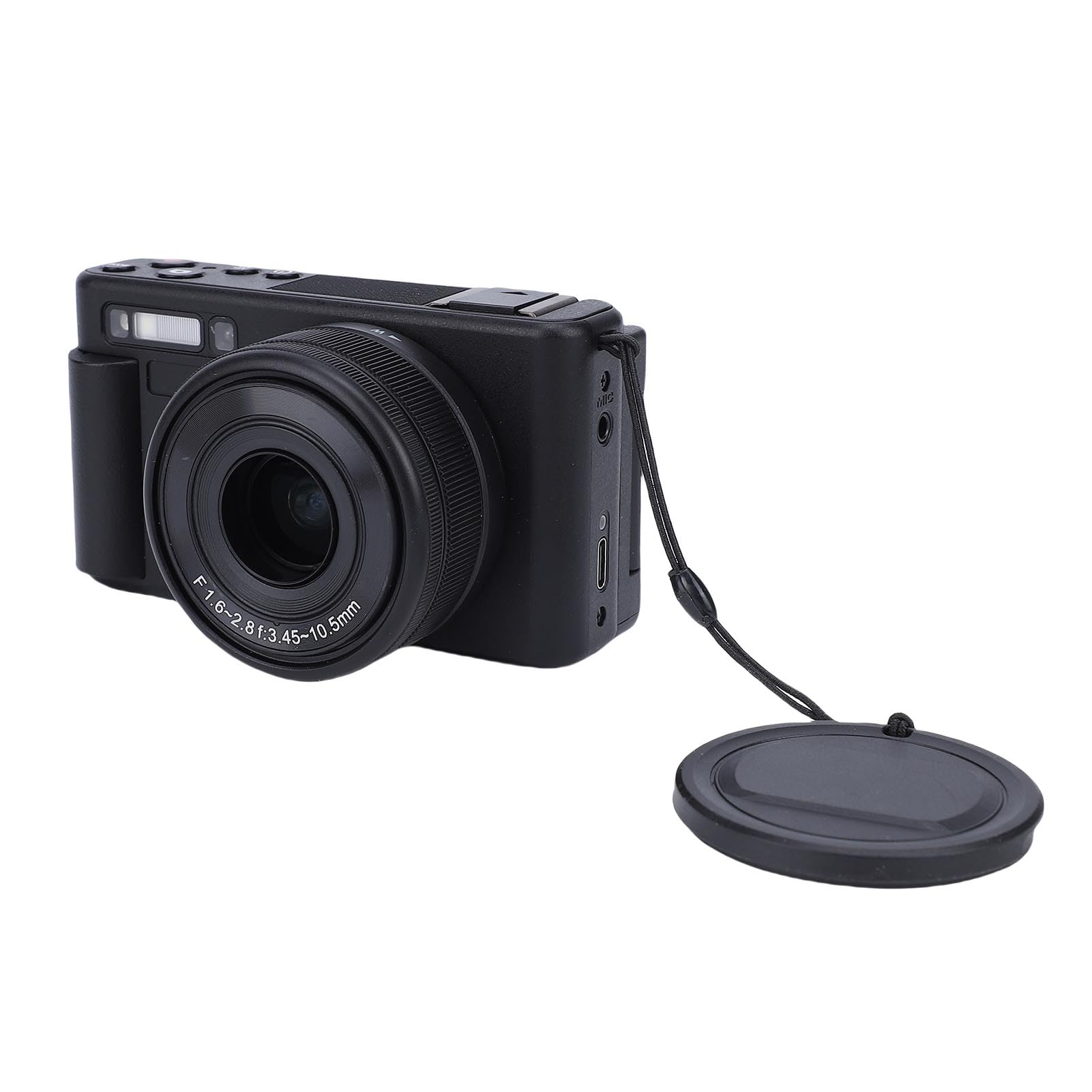 Akozon Cámara Digital Compacta de 5K con Enfoque Automático HD de 72MP y Pantalla Abatible de 180° Zoom Digital 4X Zoom óptico 3X Antivibración (Black)