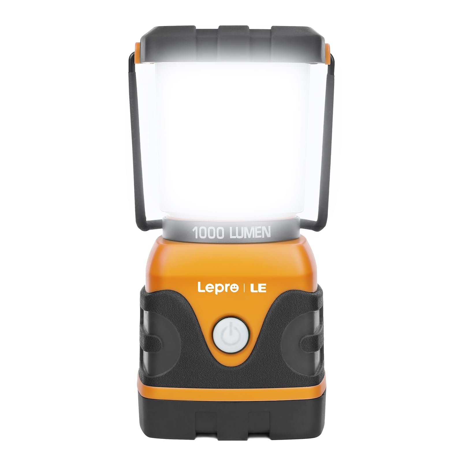 LE LED Campinglampe, Ultra Hell 1000 Lumen, 4 LeuchtmodiI Dimmbar Suchscheinwerfer, Batteriebetrieben Notfallleuchte für Stromausfällen, Wandern, Notfall, Ausfälle und so weiter, 1 Stück, Orange