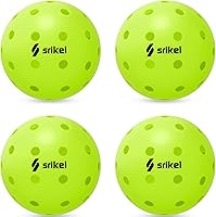 SrikelSport USAPA Approved Outdoor Pickleballs - Durable Seamless Roto-Molded 40-Hole Balls, 4/12 Pack for Beginners to Pros