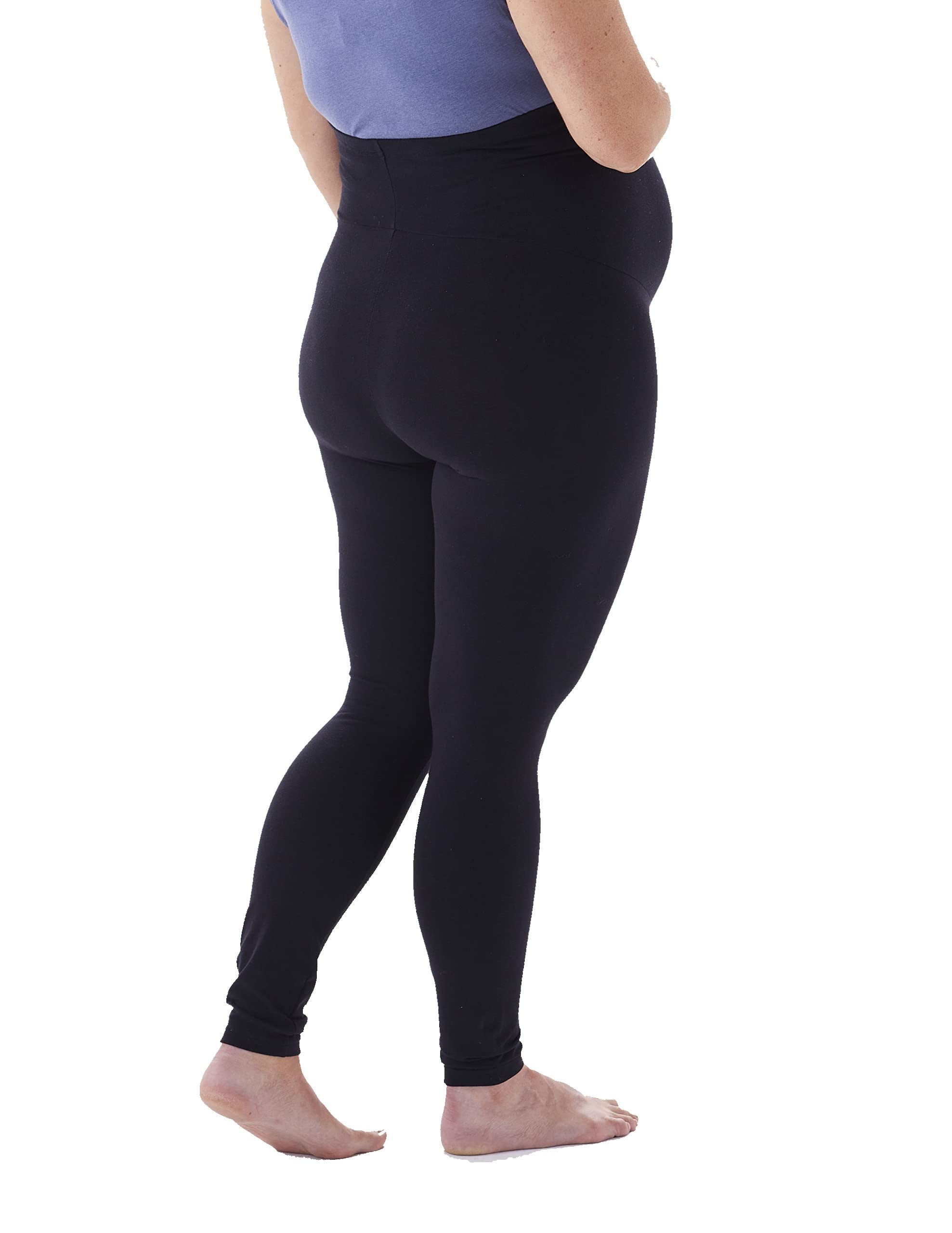 No Nonsense Leggings da Gravidanza Expantech in Cotone, Nero, S-M Donna