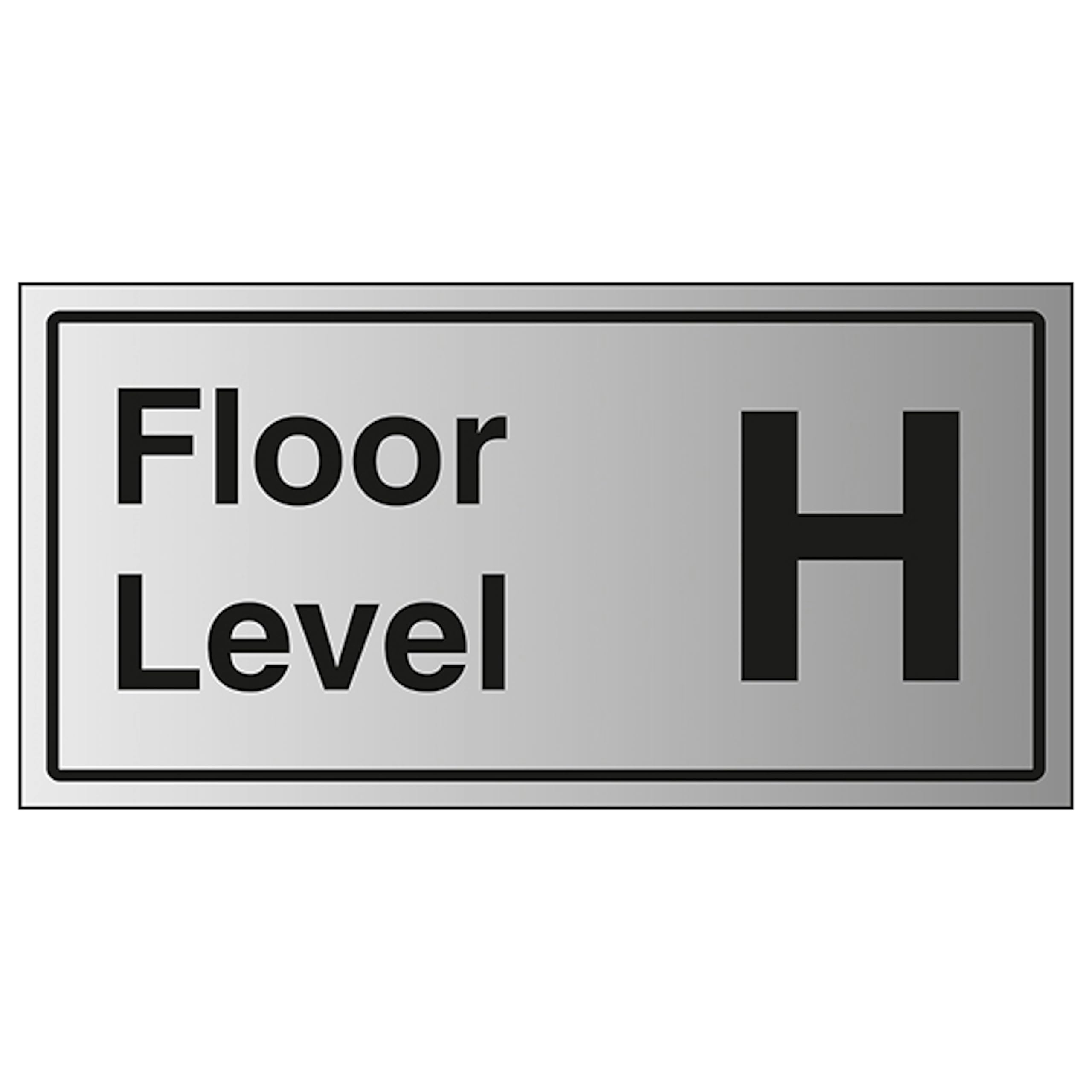 V Safety Floor Level H 300 x 150 mm - 1.6mm Aluminium Effect Rigid Plastic Safety Sign