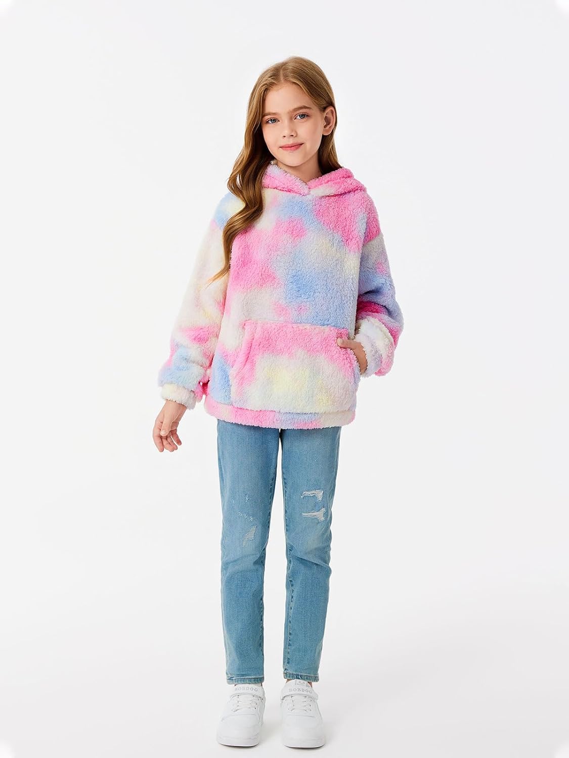 Makkrom Boys Girls Sherpa Hoodies Fleece Hoodie Pullover Outfits for Kids - Image 4