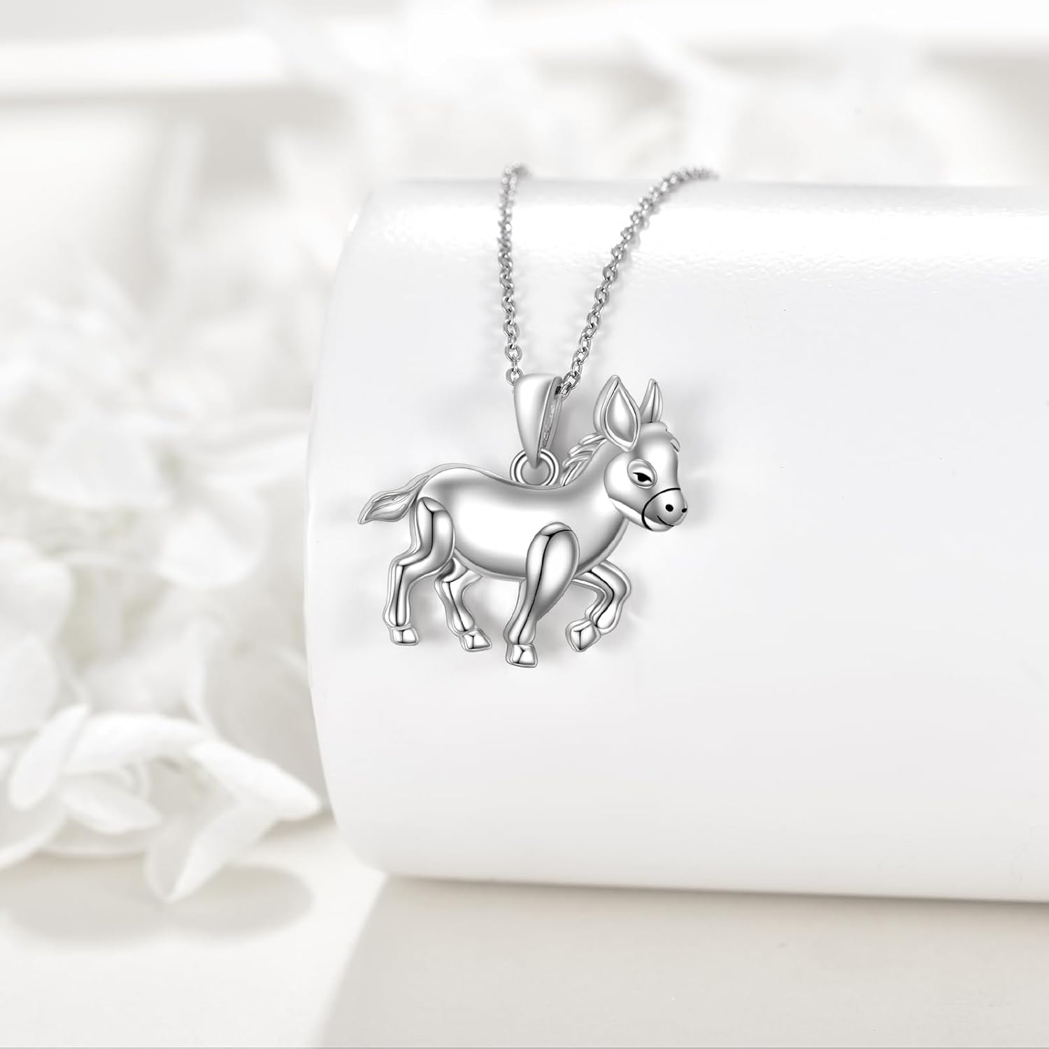 Yorkie Dog Wolf Donkey Ladybug Cross Necklace 925 Sterling Silver Animal Pendant for Women Lovers Jewelry - Image 2