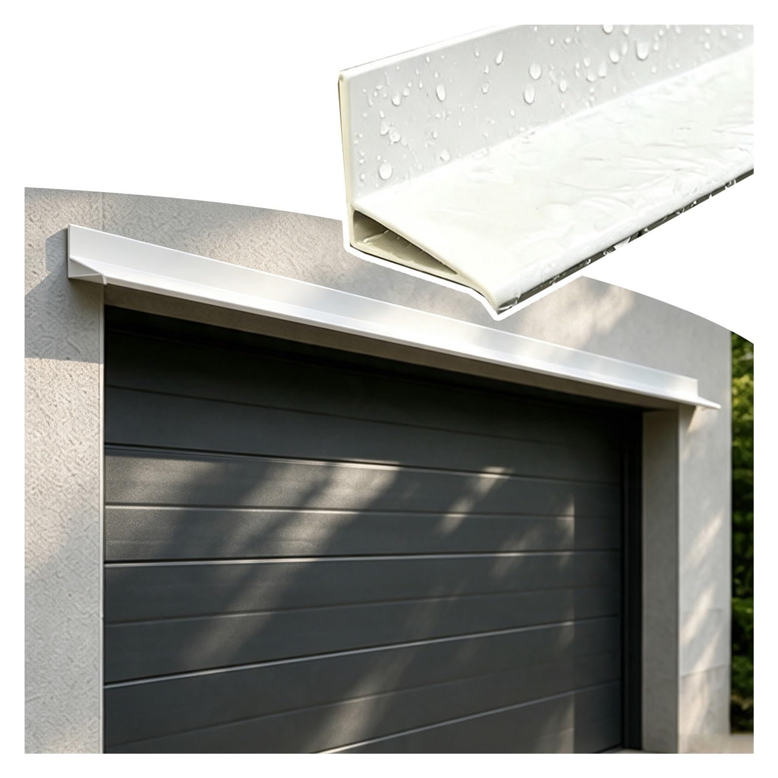 ERRULAN Garage Door Drip Flashing, Aluminum Water Deflector for Outdoor