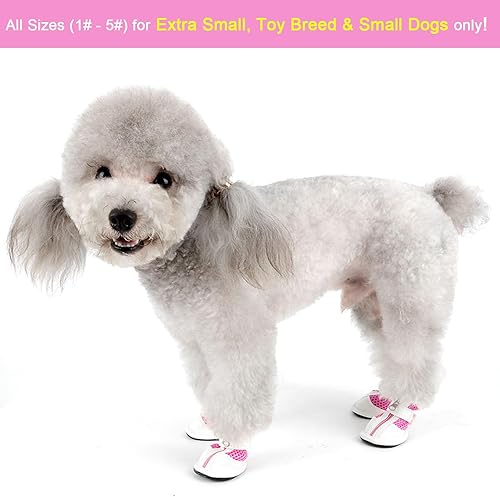 Miniatura 4 de Zunea Zapatos para perros pequeños para el pavimento caliente, botas de malla transpirable ajustables con cremallera antideslizante para perros y